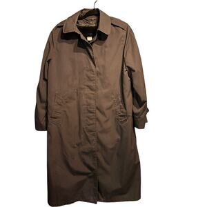 Vintage Size 14R Military Trench Coat Ladies Black Removable Lining Gorpcore